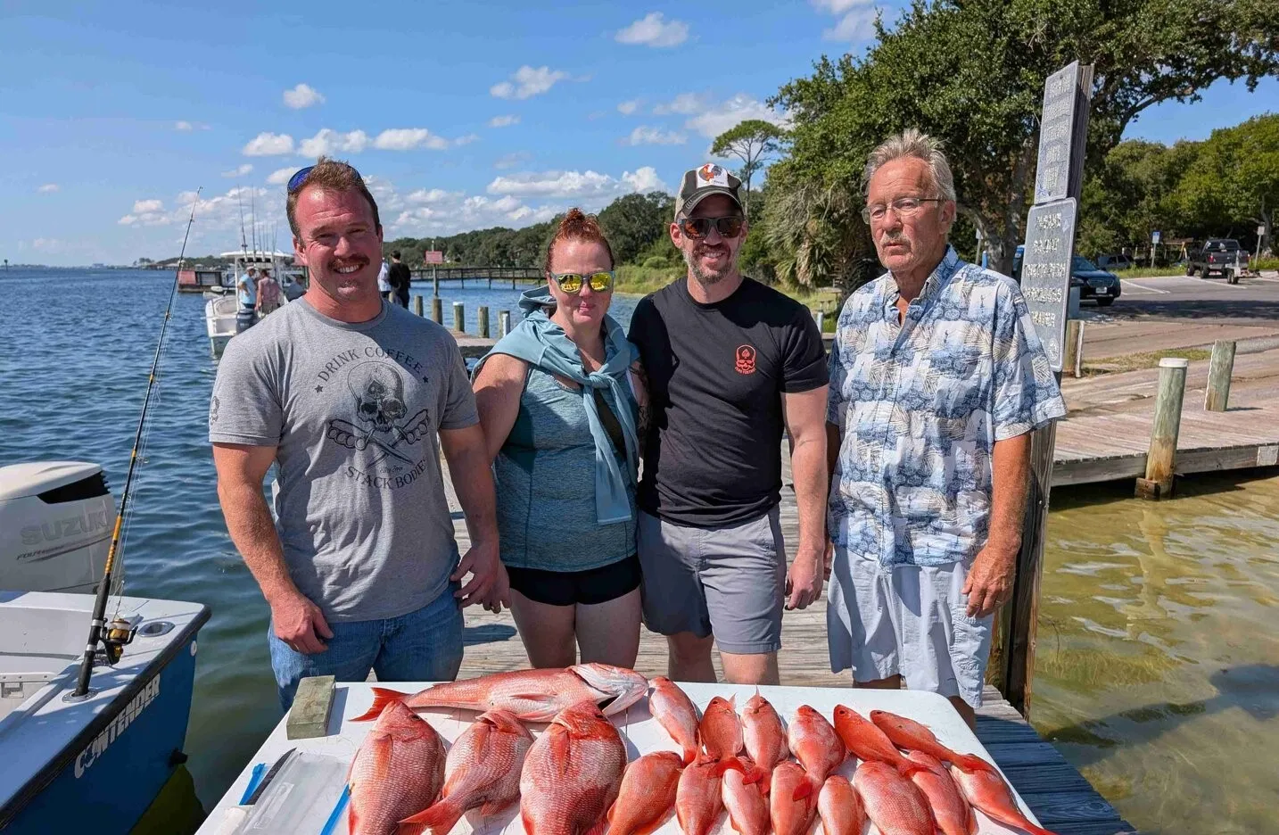 4 people fishing in Florida