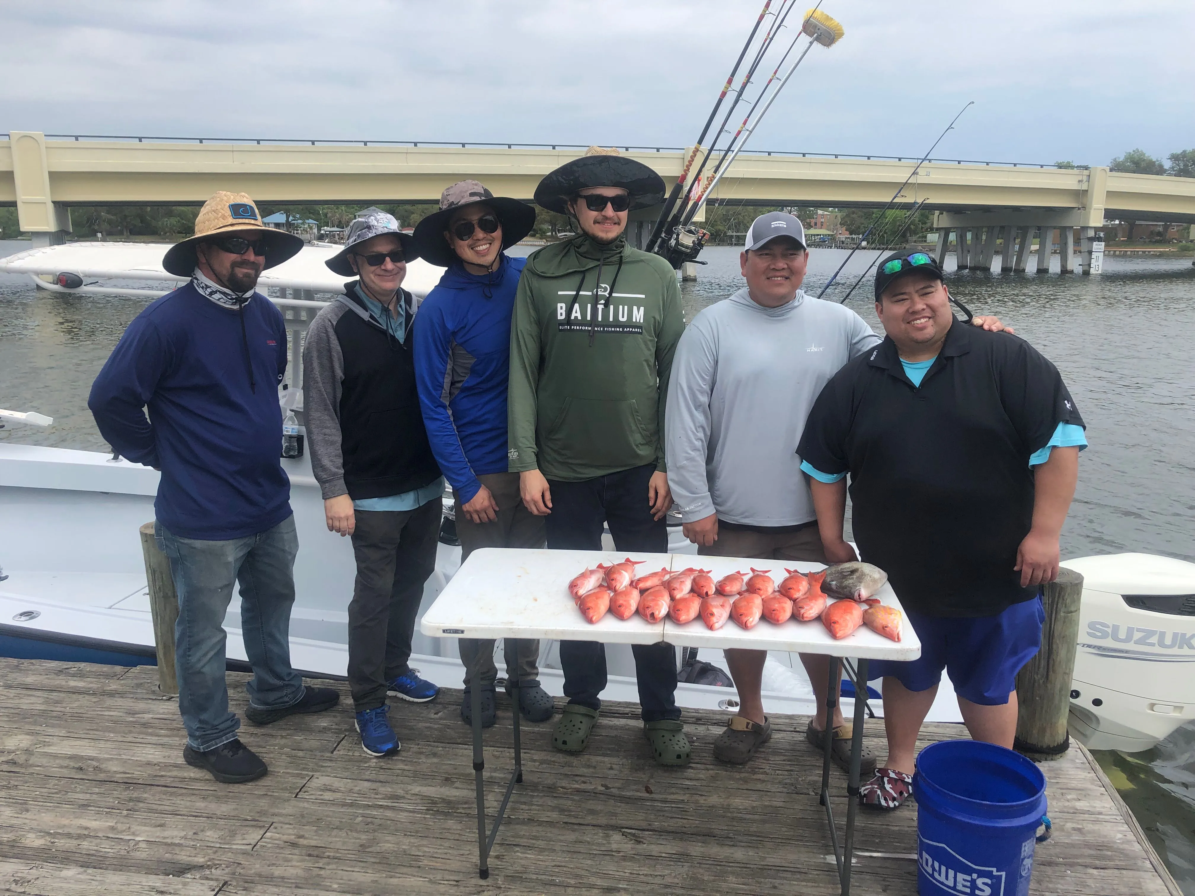 Fishing crew on a guided charter trip in Florida
