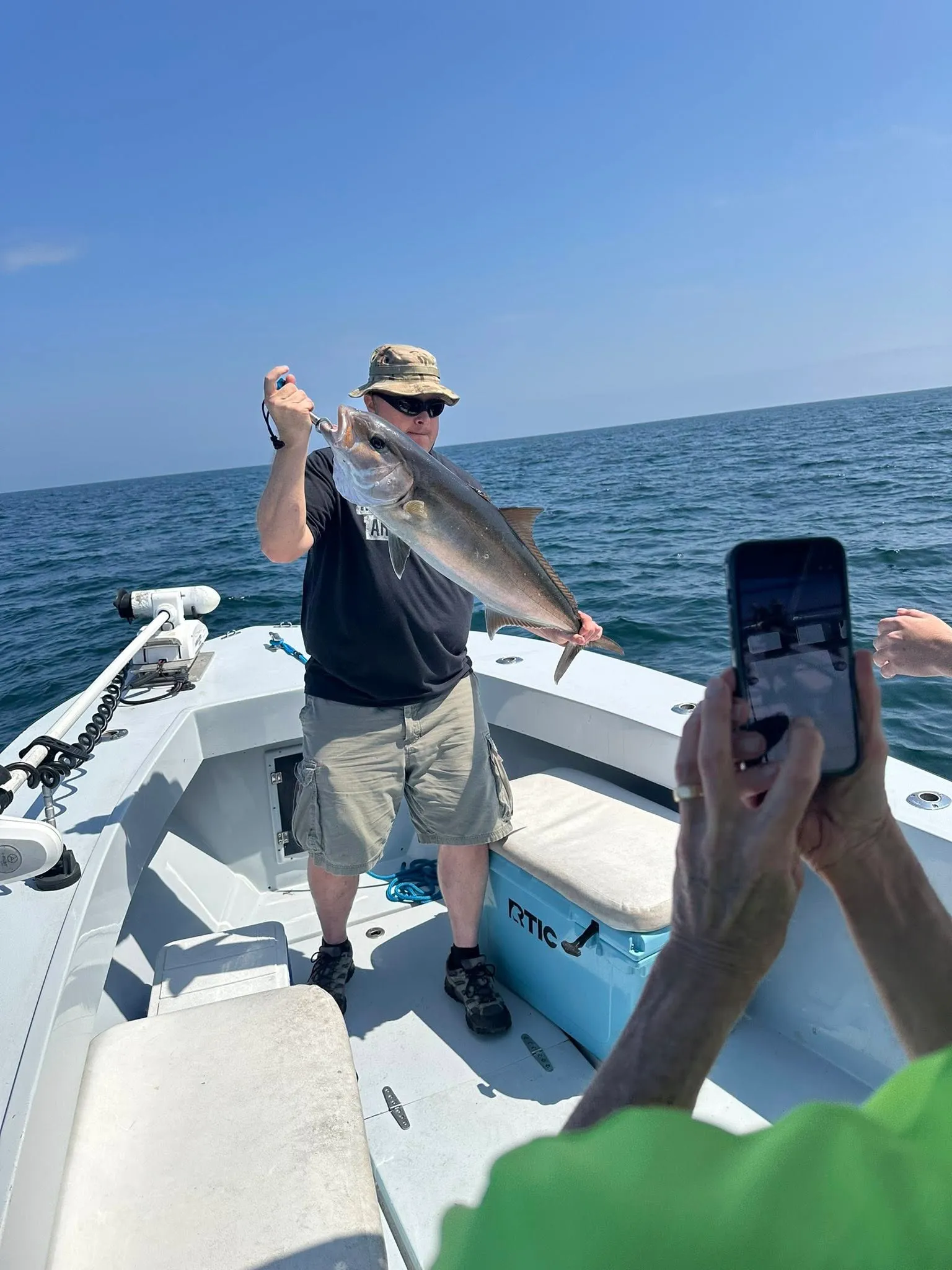 Greater amberjack caught on a Pensacola reef fishing charter